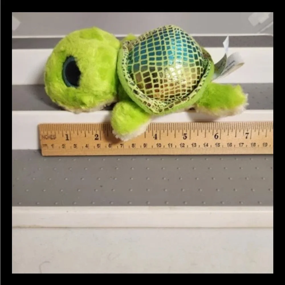 Yoohoo and Friend Plush Stuffed Green Turtle Toy Big Eyes Glitter
